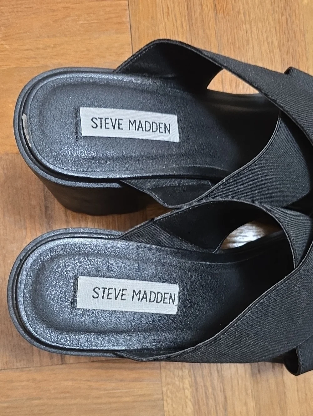 STEVE MADDEN Smash Elastic Crisscross Platform Mules Sandals